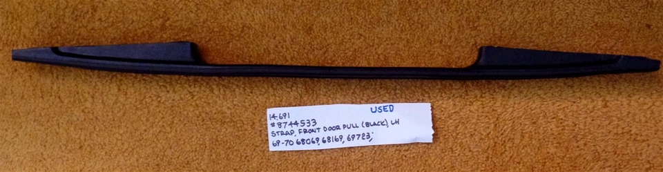 Cadillac Fleetwood 1969-70 60/Brougham/75 Ser LH correa de tracción de puerta frontal negra - ¡Bonito! Foto 4 de 4