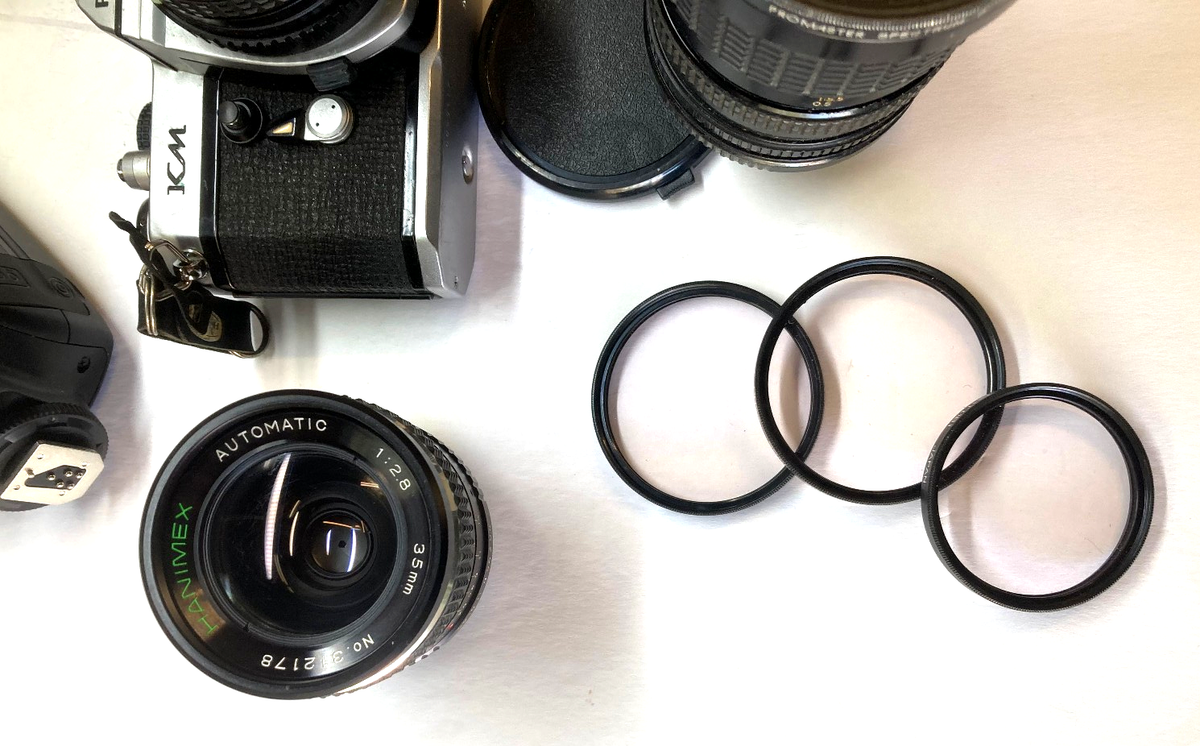 Pentax Asahi KM Camera Bundle, 16 Pc - 4-Lens, 2-Flash, Filters