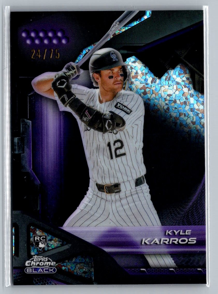 2026 Topps Chrome Black #132 Kyle Karros Purple Mini-Diamond Refractor #/75