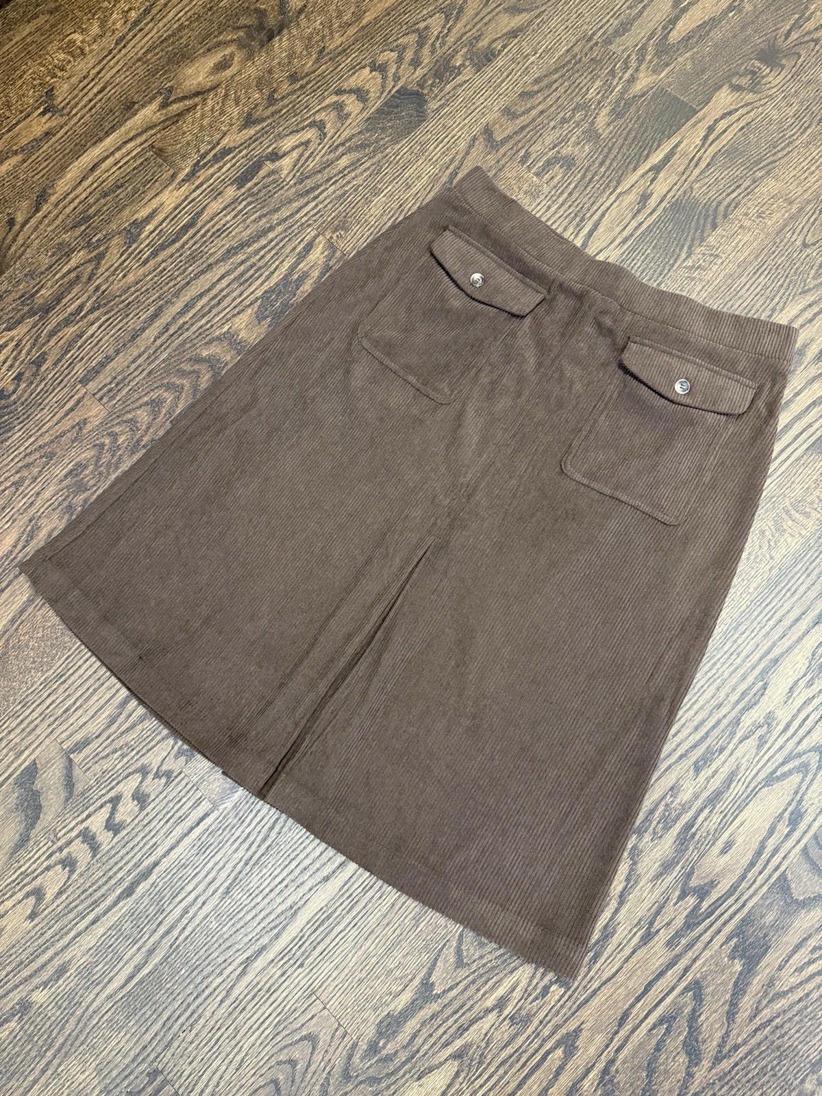Halara Women’s Brown Aura Corduroy Cloud Skirt Front Pockets Size Large