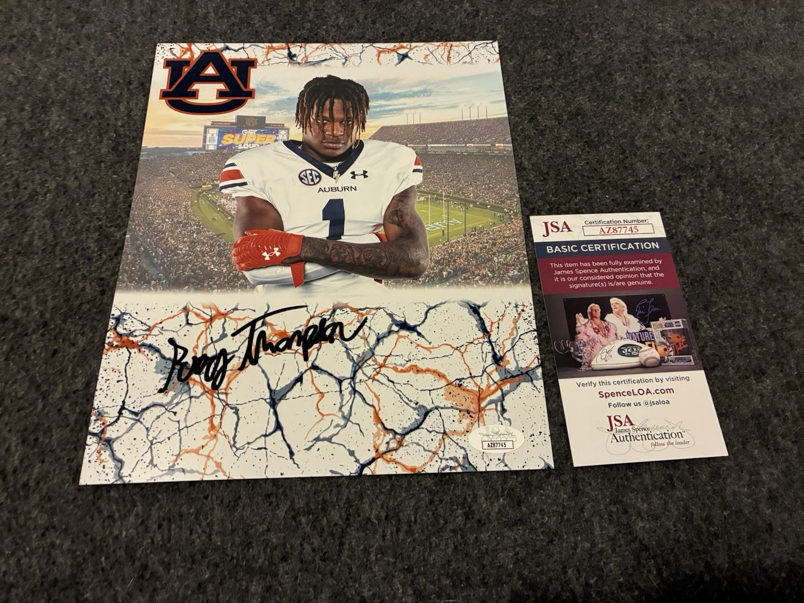 Perry Thompson Autographed Signed Auburn Tigers 8x10 Photo Jsa Coa Full 