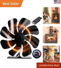 Ventilatore per stufa ecologico 8 pale alimentato a calore con diffusore di aromi e termometro