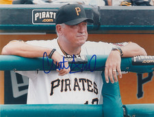 CLINT HURDLE   PITTSBURGH PIRATES   ACTION SIGNED 8x10