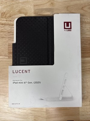 UAG Lucent Series Folio Stand Case for iPad mini 6th Gen (2021), Black Dot/Clear