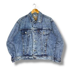 Vintage Levi  s denim jacket womens L 80s made in USA blue acid wash trucker