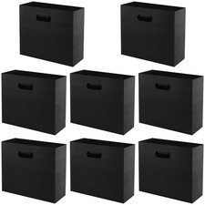 8 Pack Foldable Scrapbook Paper Storage Organizer Black Plastic File Holder