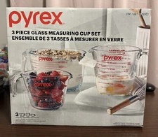3-Piece Glass Measuring Cup Set (NEW)