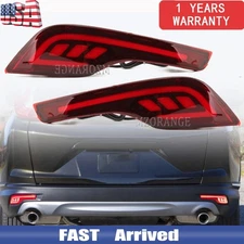 Pair LED Rear Bumper Reflector Brake Tail Fog Light Lamp For Honda CRV 2017-2019