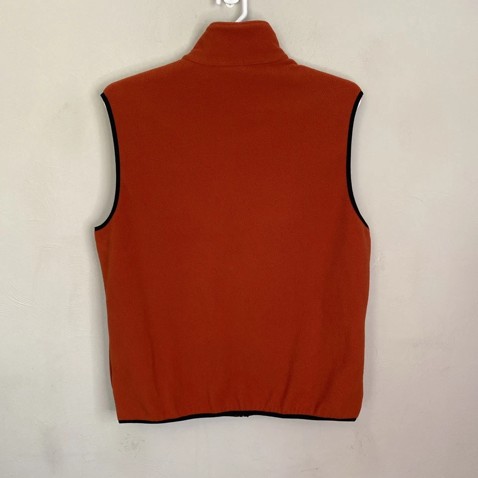 IZOD Orange Fleece Vest Full Zip Jacket Mens Size large Phone Pocket Football - Image 3 of 4