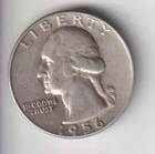 1956-P WASHINGTON QUARTER 25¢ PHILADELPHIA 90% SILVER COIN UNITED STATES MINT