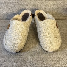 Muk Luks Sweater Knit Slippers Women  s Size 9   Faux Fur Lined   Barely Worn