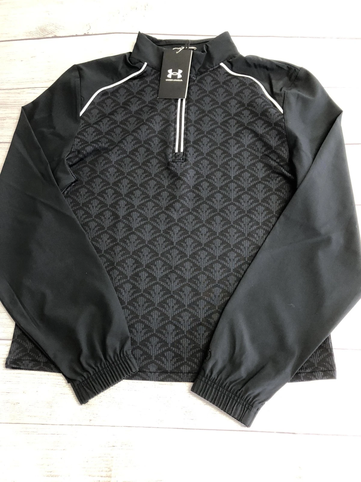 Under Armour Storm Jacket Womens Medium Black Golf 1/4 Zip Windbreaker UW1607