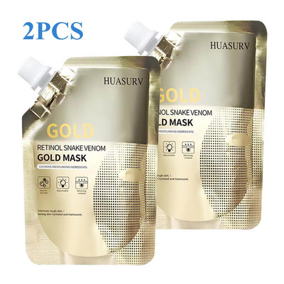 2Pcs Retinol Snake Venom Peptide Gold Facial Mask Moisturizing Firming Care