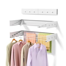 ZMBESUP 31.5" Wall Mounted Foldable Laundry Drying Rack Space-Saving 60lb Cap