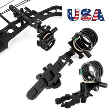 Archery 5 Pin Sight Compound Bow Adaptor Adjustable 0.019"Fiber Light Shooting