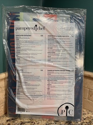 NEW SEALED 15.5x11 Pampered Chef Flexible Cutting Mat Set Prep It Up 3PK #1519