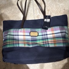 Tommy Hilfiger Womens Navy Multicolor Plaid S...