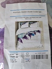 Queen Duvet Cover Set 100 Brushed Microfibre Floral Includes Pillowcases