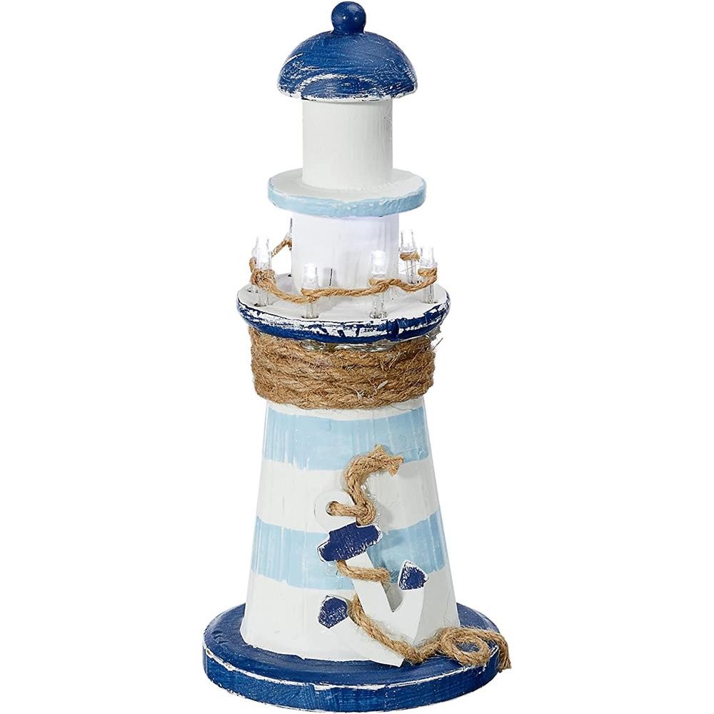 Светодиодная лампа Leuchtturm из МДФ Warmwei 10 x 22 x 10 см Wei Blau Batteriebetrieben 3790₽