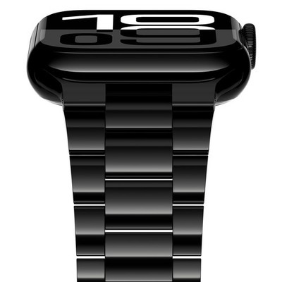 Apple Watch Band Stainless Steel Lightweight 46mm 45mm 44mm 42mm Jet Black 1-11
