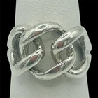 Vintage 925 Solid Sterling Silver Chain Link Ring Size 5.75 Statement Band Boho