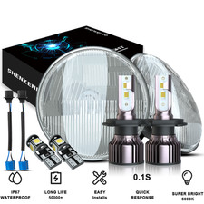 For MG MGB Gt Classic P700 7" Sealed Beam High Low Led Conversion H4 Headlights