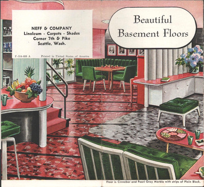 1950 ARMSTRONG LINOLEUM & ASPHALT TILES advertising brochure MID-CENTURY MODERN