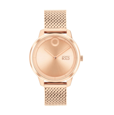 MOVADO BOLD 3600983 ROSE GOLD DIAL & STAINLESS MESH BRACELET