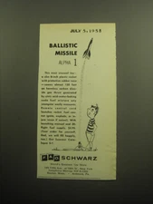 1958 F.A.O. Schwarz Toys Advertisement - Ballistic Missile Alpha 1