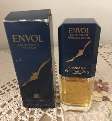Set Vintage Ted Lapidus Envol 25 Ml - Eau De Toilette Rare Avec Boîte Attagonale, Neuf