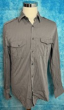 Express Long Sleeve Button Up Shirt Men's Large Fitted Gray