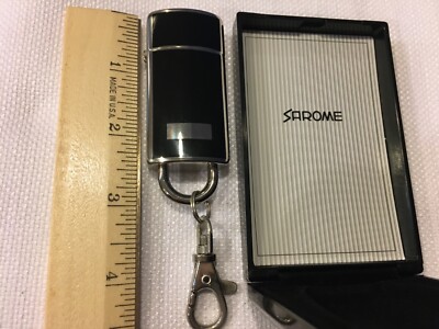 NOS Oil Sarome Cigarette Cigar Lighter Tobacciana Fuel Key Chain Clip Black 3-08
