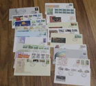 1989 FDC COVERS x19 AUSTRALIA DAY, SPORT, SHEEP,$2,$5,$10 GARDENS,FRAMA, TRAMWAY