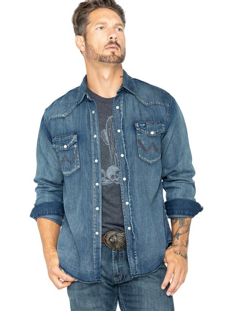 Wrangler Men's Denim Shirt Vintage 
