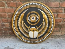 viking carved shield round 30  inches illuminati wooden craved raven shield