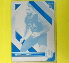 TERRELL LEWIS  2020-21  ROOKIE  PRINTING PLATE CYAN  TRUE 1of1   #162  LA Rams