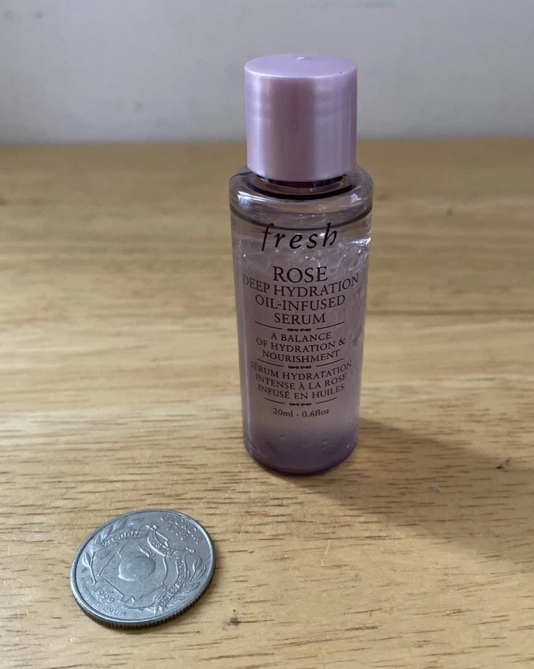 SUERO INFUNDIDO CON ACEITE DE HIDRATACIÓN PROFUNDA ROSA FRESCO .6 OZ tamaño de viaje NUEVO Foto 4 de 4