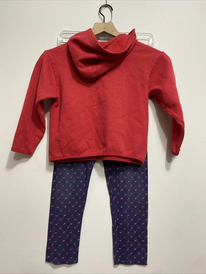 老式迪士尼小熊维尼 2 件连帽衫红色图形 + Sweats 蓝色/红色 M 7/8 — 第 2/4 张图片