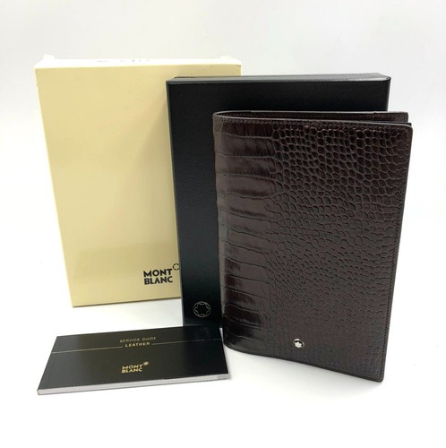 Montblanc Agenda Small Leather Meisterstuck Chocolate brown Alligator 4CC 106664 - Picture 2 of 9