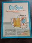 Vintage OLD STYLE BEER CARDBOARD DISPLAY SIGN Heileman Wisconsin Kraeusening