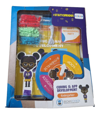 Brown Toy Box Maya Coding App STEAM Kit Hands-On Binary Code Beads String New
