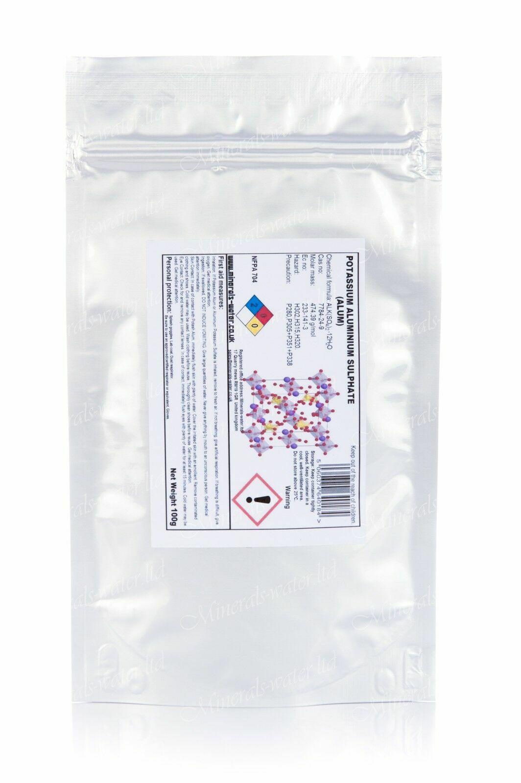 Vital Minerals Potassium Aluminium Sulphate Water Purifier Styptic 80g