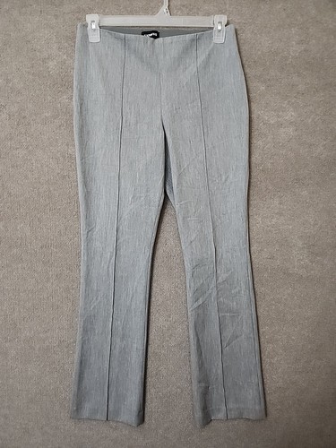 Express Barely Boot Pull On Pants Womens M Gray Front Seam Elastic Waist Stretch