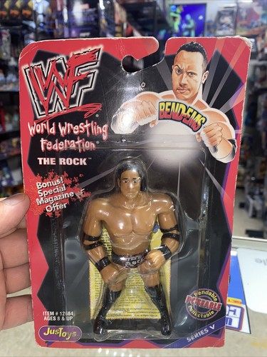 1999 Just Toys WWF WWE - The Rock - Bend-Ems Wrest...