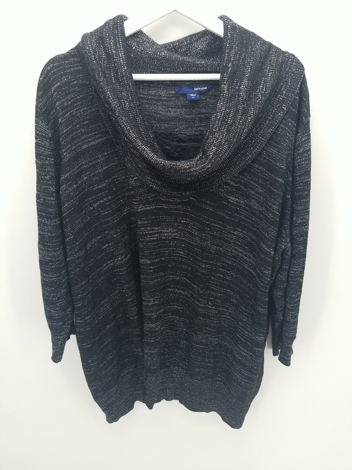 Womens Basic Edition Black Silver Light Sweater T… - image 1