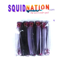 Squidnation Slammer Chugger Squids 3" Rubber Squid Lures - Pack of 10 - PURPLE