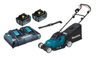 Makita DLM432PT2 Akku RasenmäHer + 2 Akkus 5,0Ah + DC18RD + Extra Messer, DLM432
