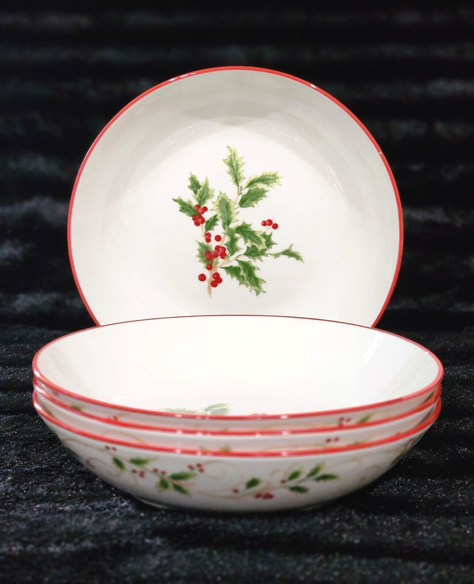 Lenox Set of 4 HOLLY SCROLL All Purpose Bowls 8