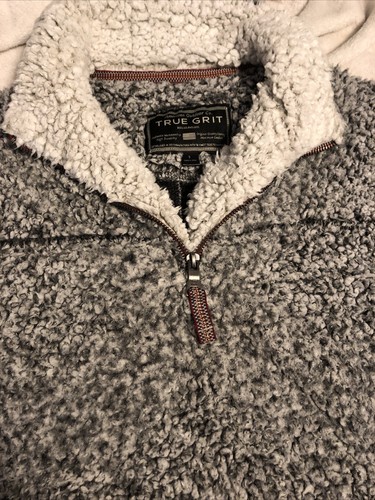 Women's Gray True Grit Sherpa half zip 