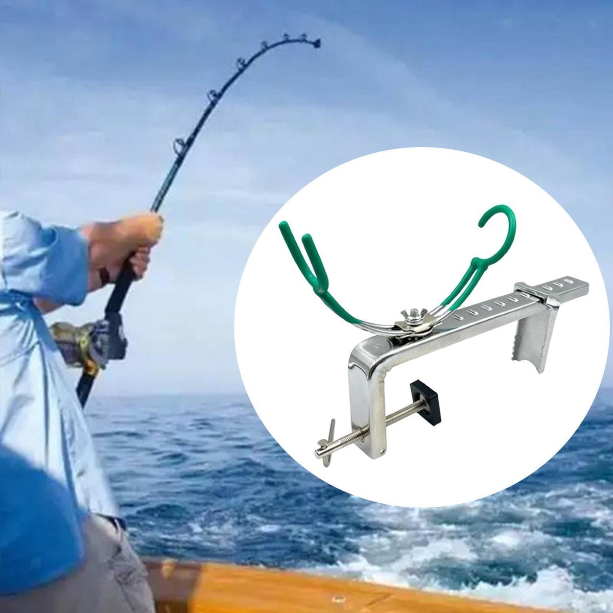 Stainless Steel Fishing Rod Holder Boat Deck Mount for Kayak Canoe Angler